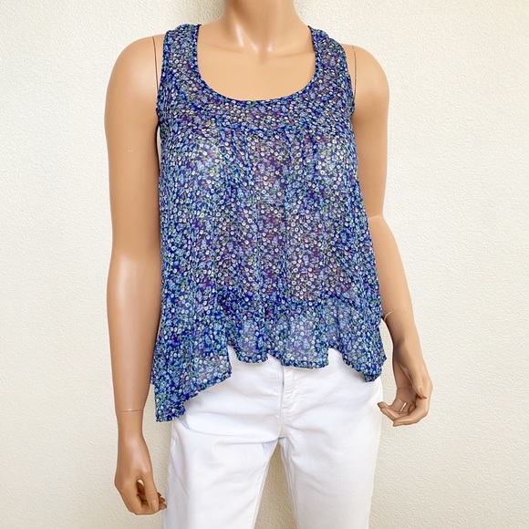 2x10 Black Poppy Sheer Floral Sleeveless Top - Picture 6 of 8